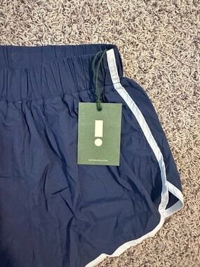 Daily Drills Navy Athletic Shorts with White Trim